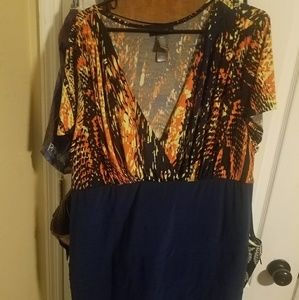 Orange and blue dress